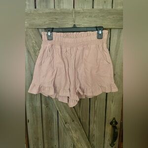 Vanilla Star High Waist Pink Ruffle Shorts